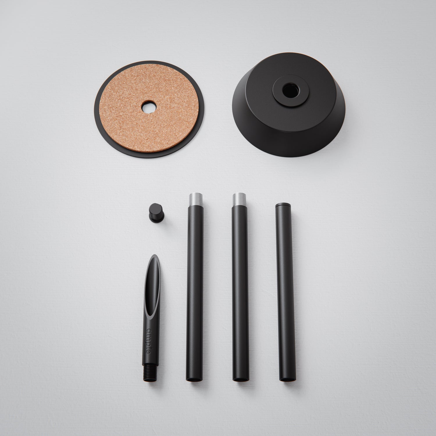 Set of grow light components on a neutral background